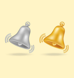 3d Notification Realistic Bell Icon Label Design