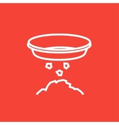 Bowl For Sifting Gold Line Icon