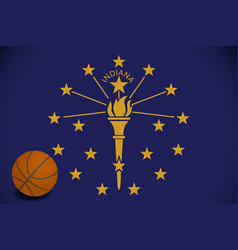 Indiana Us Flag With Basketball Ball