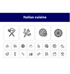 Italian Cuisine Line Icon Set