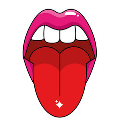 Mouth Pop Art With Tongue Out