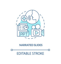 Narrated Slides Turquoise Concept Icon