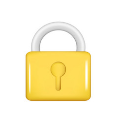 Realistic 3d Golden Glossy Closed Lock Icon Data