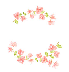 Watercolor Pink Bougainvillea Half Circle Wreath