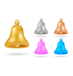 3d Notification Realistic Bell Icon Label Design