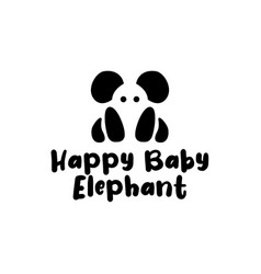 Abstract Happy Baby Elephant Logo