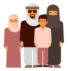 Arabic Family In Traditional Saudi Clothes