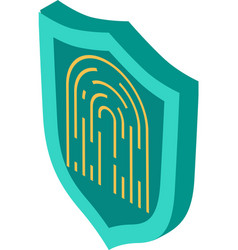 Fingerprint Shield Isometric Composition