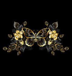 Jewelry Butterfly With Black Orchids