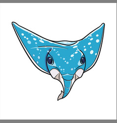 Manta Ray Cute Funny Cartoon Kawaii Clipart