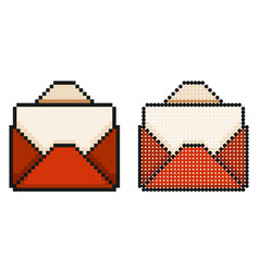 Pixel Icon Festive Envelope With White Sheet