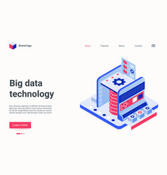 Big Data Technology Isometric Concept Landing