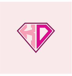 Initial Letter K D Logo Is Diamond