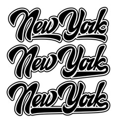 Set Of New York Calligraphic Writing