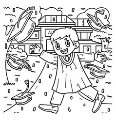 Student Throwing Graduation Cap Coloring Page