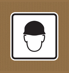 Wear Helmet Sign Symbol Isolate On White