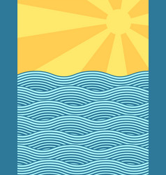 Background With Sun And Ocean Waves