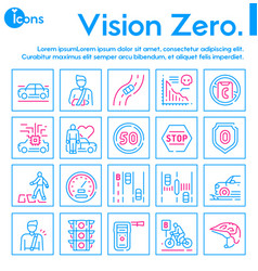 Color Line Icon Set Vision Zero