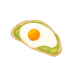 Flat Avocado Toast Icon Color Hearty Healthy