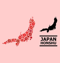 Map Honshu Island - Mosaic Covid-2019