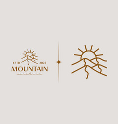 Mountain Hill Top Sun Rays Monoline Universal