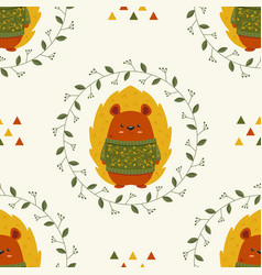 Cute Hedgehog In A Sweater Seamless Pattern