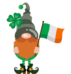 St Patrick S Day Gnome Holding A Flag