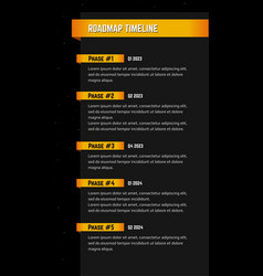 Vertical Roadmap Milestones On Black Background