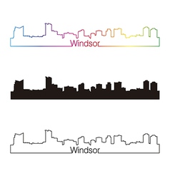 Windsor Skyline Linear Style With Rainbow