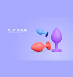 3d Realistic Butt Plug Isolated On Blue