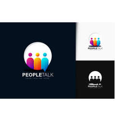 Colorful Gradient People Talk Logo Design