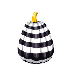 Halloween Pumpkin With Black And White Stripes