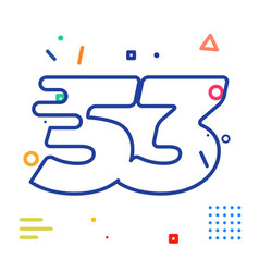 Number 53 Line Speed Icon