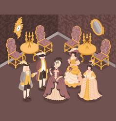 Rococo Fashion Interior Isometric