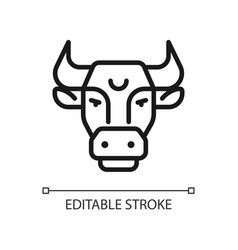 Bull Head Pixel Perfect Linear Icon