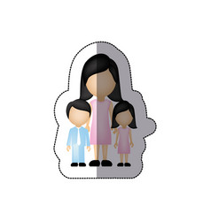 Color Woman Her Children Icon