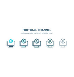 Football Channel Icon In 5 Different Style