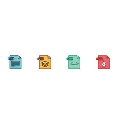 Set Txt File Document Psd Xml And Eps Icon