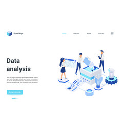 Data Analysis Isometric Landing Page 3d Analysts