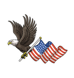 Hand Drawn Bald Eagle Spreading Wings Royalty Free Vector