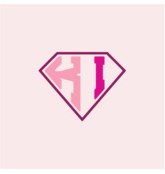 Initial Letter K I Logo Is Diamond