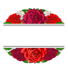 Red Roses Bouquet In Oval Shape With Line Sticker