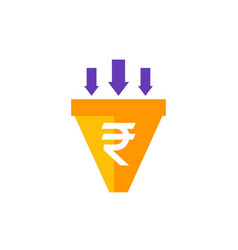 Sales Funnel Icon With Indian Rupee