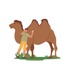 Zoologist Male Character Listen Heart Of Camel