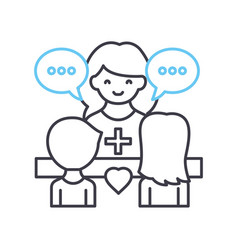 Couple Counceling Line Icon Outline Symbol