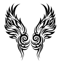 Flaming Wings Tribal Tattoo Ornament