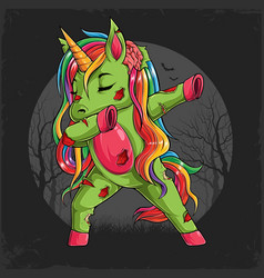 Halloween Zombie Unicorn Doing Dabbing Dance