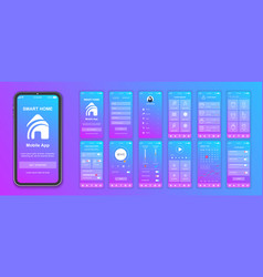 Smart Home Mobile App Interface Screens Template