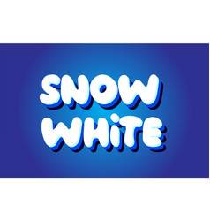 Snow White Text 3d Blue White Concept Design Logo