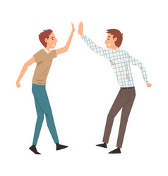 Two Men Giving High Five To Each Other Meeting